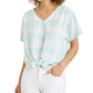 Top feminino com amarração frontal estilo &amp; co, verde, tamanho grande