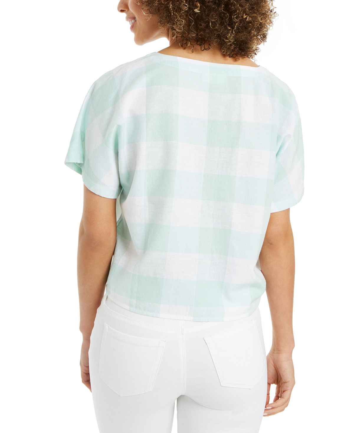 Top feminino com amarração frontal estilo &amp; co, verde, tamanho grande