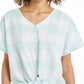 Top feminino com amarração frontal estilo &amp; co, verde, tamanho grande