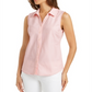 Camisa feminina sem mangas Charter Club Cotton Piquet Rosa Tamanho 8
