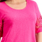 Charter Club Top de manga de renda de algodão feminino rosa tamanho pequeno pequeno