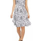 Vestido feminino estampado com amarração na cintura, preto, tamanho 16, Charter Club