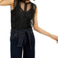 Top de renda feminino INC International Concepts, preto, tamanho grande