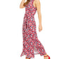 Vestido longo feminino Charter Club com amarração na cintura, tamanho XX-G, vermelho