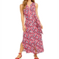 Vestido longo feminino Charter Club com amarração na cintura, tamanho XX-G, vermelho