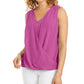 JM Collection Top drapeado sem mangas com tachas feminino rosa tamanho extragrande