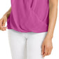 JM Collection Top drapeado sem mangas com tachas feminino rosa tamanho extragrande