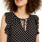 Blusa feminina com decote franzido e amarração, tamanho médio, da INC International Concepts