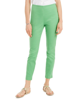 Charter Club Women's Stretch Twill Cropped Pants Green Size 8 Petite