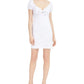Vestido curto feminino Bar III com decote ombro a ombro e amarração frontal, branco, tamanho XX-G