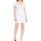 Vestido curto feminino Bar III com decote ombro a ombro e amarração frontal, branco, tamanho XX-G