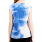 Blusa feminina Alfani com amarração lateral e manga curta, gola redonda, tamanho G