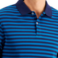 Camiseta polo elástica listrada com intertravamento e ajuste clássico masculina Club Room, azul, tamanho pequeno