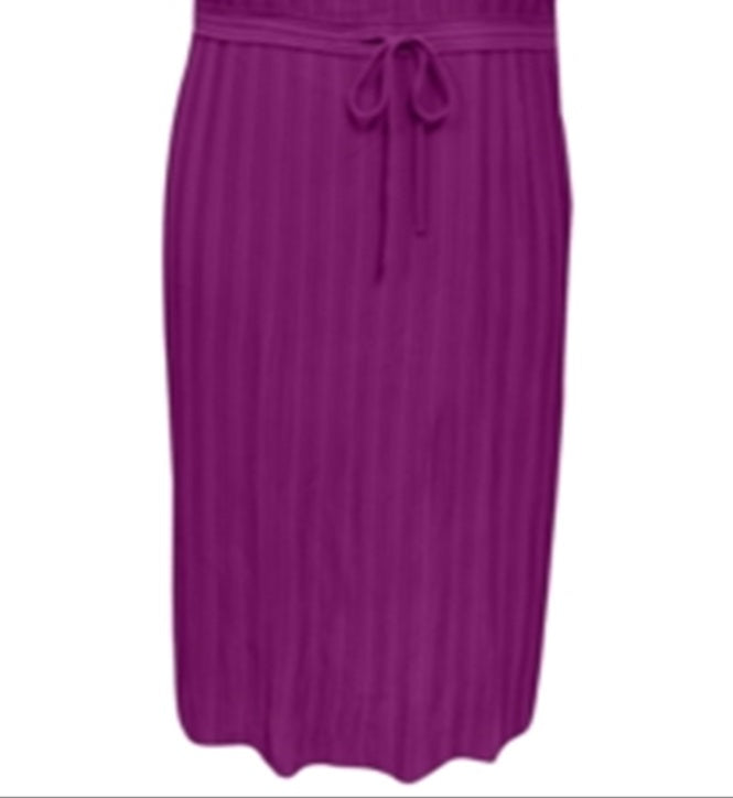 Vestido plissado feminino Alfani com cintura elástica e comprimento midi, roxo, tamanho médio