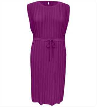 Vestido plissado feminino Alfani com cintura elástica e comprimento midi, roxo, tamanho médio