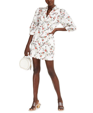Vestido curto feminino com ilhós e estampa floral, tamanho 6, da INC International Concepts