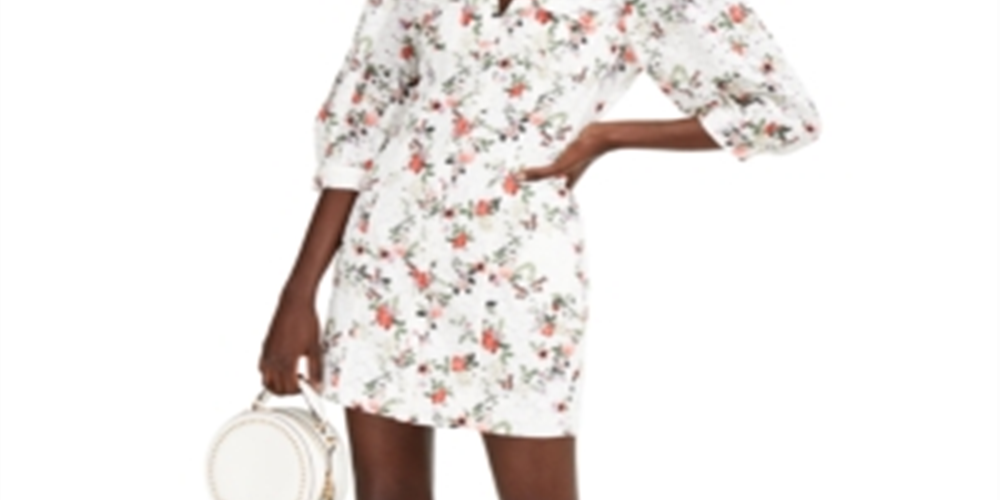 Vestido curto feminino com ilhós e estampa floral, tamanho 6, da INC International Concepts