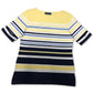 Karen Scott Blusa Listrada Manga Cotovelo Feminina Amarela Tamanho P