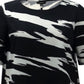 Camiseta feminina Alfani com estampa abstrata e manga curta, preta, tamanho médio