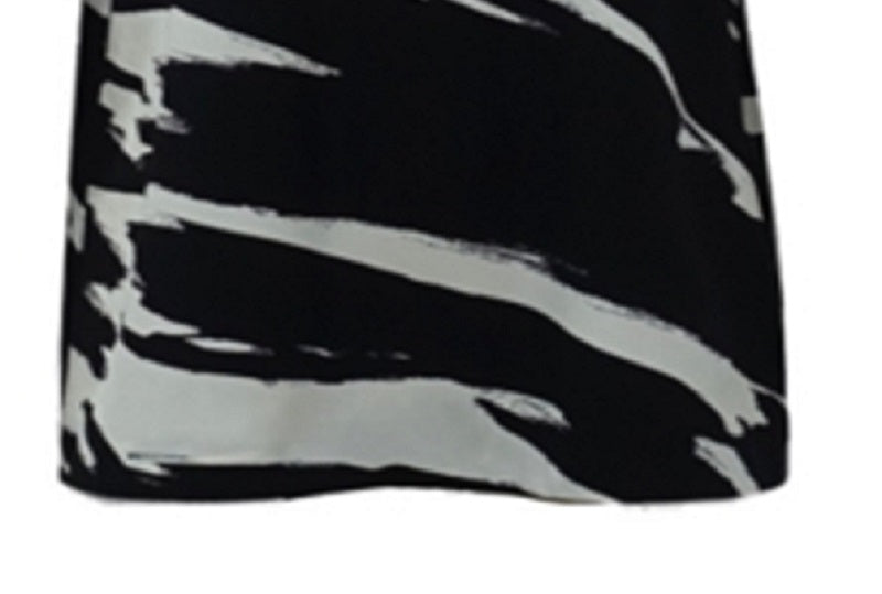 Camiseta feminina Alfani com estampa abstrata e manga curta, preta, tamanho médio