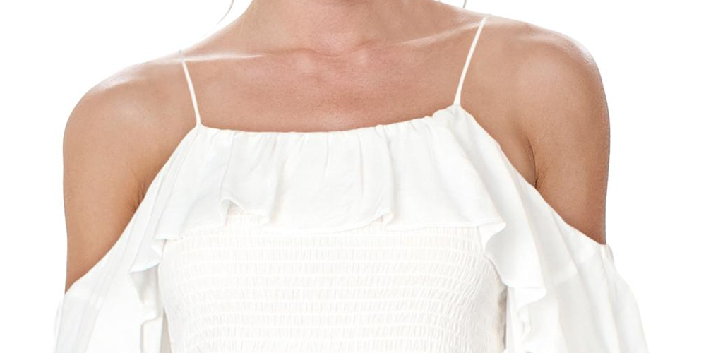 Blusa feminina de alças finas e ombros de fora da INC International Concepts, branca, tamanho pequeno