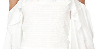 Blusa feminina de alças finas e ombros de fora da INC International Concepts, branca, tamanho pequeno