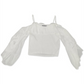 Blusa feminina de ombro vazado e lisa INC International Concepts, branca, tamanho X-G