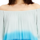 INC International Concepts Top feminino com decote ombro a ombro e tingido, azul, tamanho extragrande