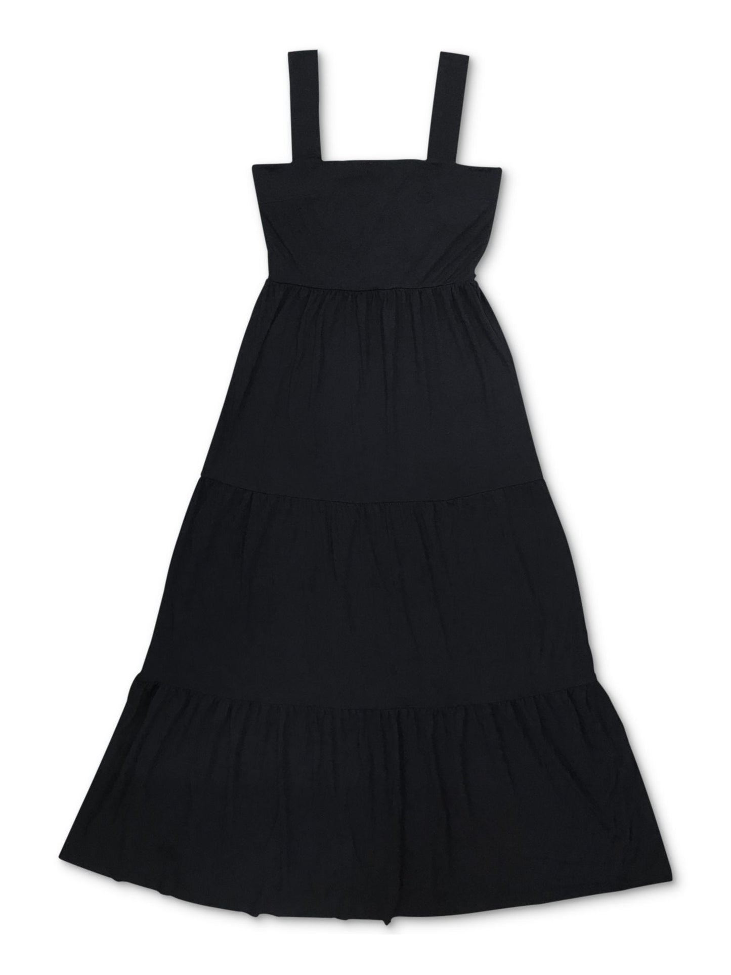 Vestido longo de malha em camadas feminino INC International Concepts, preto, tamanho XX-G