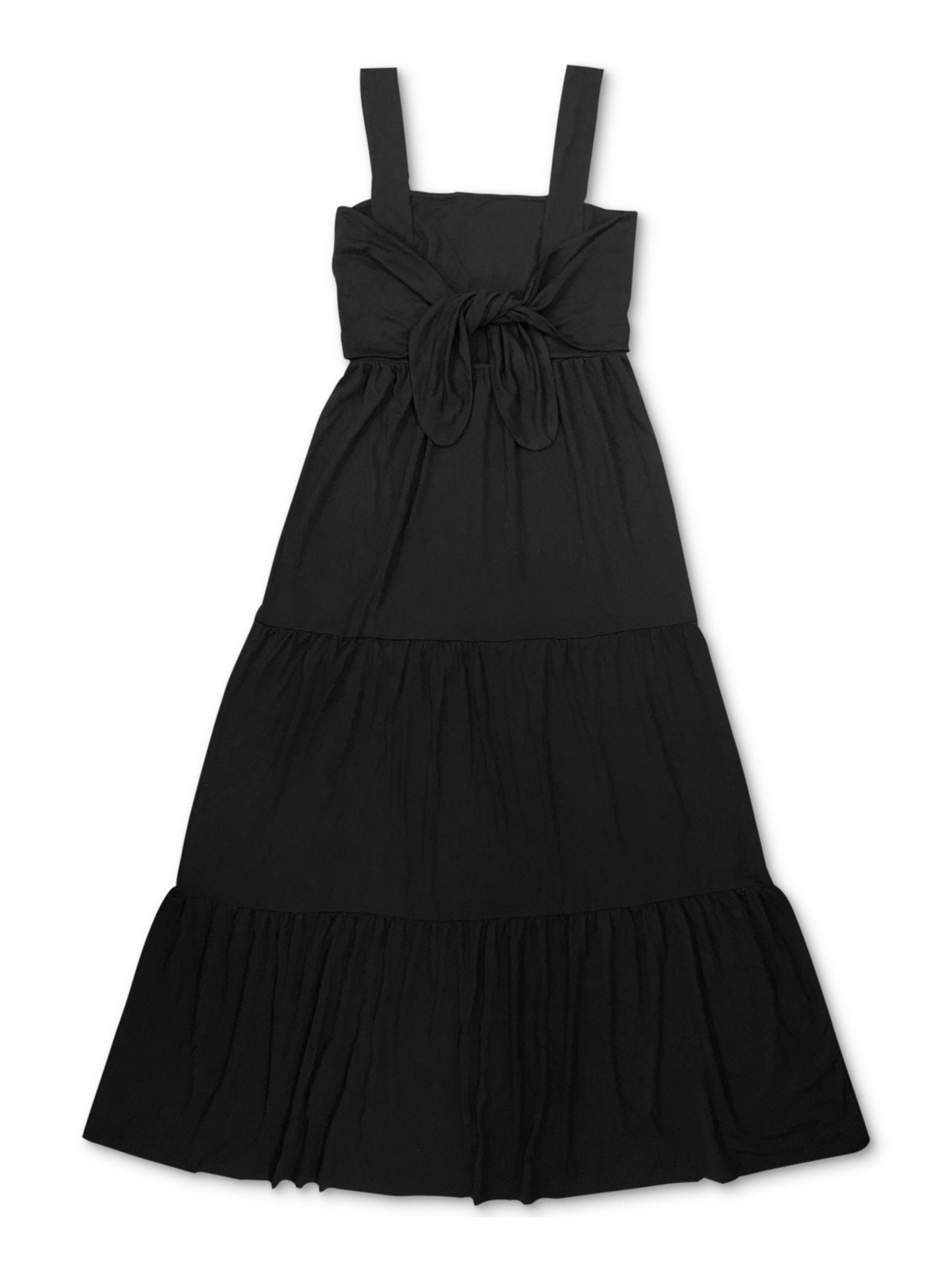 Vestido longo de malha em camadas feminino INC International Concepts, preto, tamanho XX-G