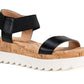 Sandálias femininas Melanyy Wedge Sun + Stone, pretas, tamanho 5 M