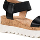 Sandálias femininas Melanyy Wedge Sun + Stone, pretas, tamanho 5 M