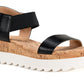 Sandálias femininas Melanyy Wedge Sun + Stone, pretas, tamanho 7,5 M