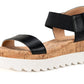Sandálias femininas Melanyy Wedge Sun + Stone, pretas, tamanho 7,5 M