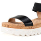 Sandálias femininas Melanyy Wedge Sun + Stone, pretas, tamanho 7,5 M