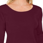 Karen Scott Blusa feminina de algodão com manga 3/4, vinho, tamanho extragrande