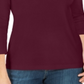 Karen Scott Blusa feminina de algodão com manga 3/4, vinho, tamanho extragrande