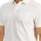 Camisa polo masculina Club Room com bolso, cor sólida, tamanho médio, branca