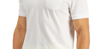 Camisa polo masculina Club Room com bolso, tamanho grande, branca