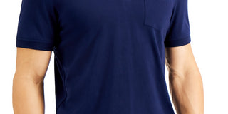 Polo Club Room Masculino de Malha Sólida com Bolso Azul