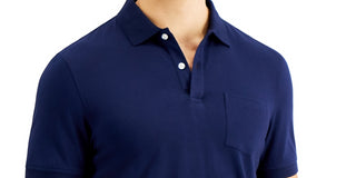 Polo Club Room Masculino de Malha Sólida com Bolso Azul