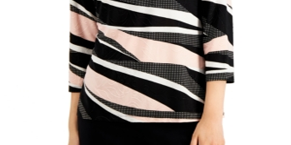 Blusa feminina com estampa abstrata JM Collection rosa tamanho XX-G