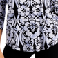 Blusa feminina com estampa de pergaminho JM Collection, roxa, tamanho pequeno
