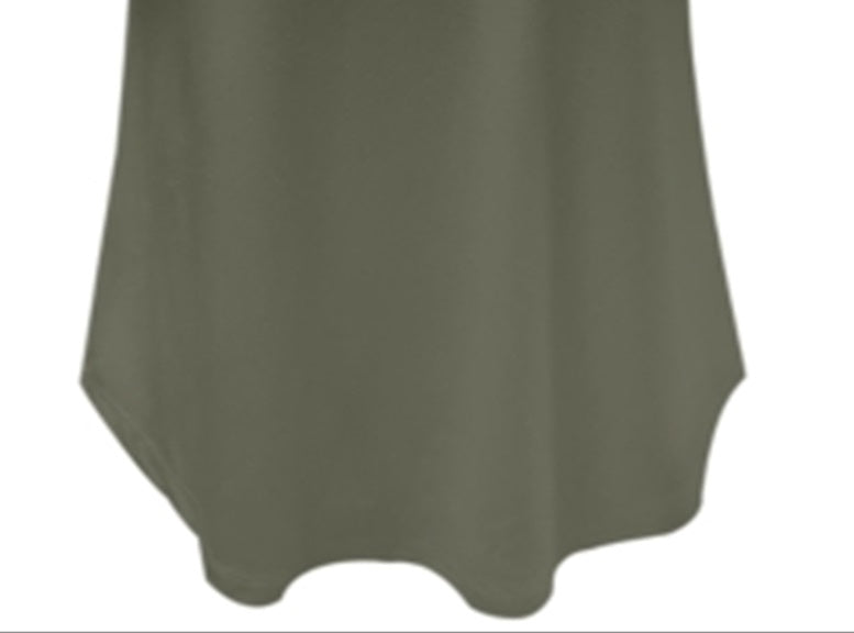 Camiseta feminina com decote em V da coleção JM, verde, tamanho XX-G
