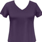 Camiseta feminina com decote em V, roxa, tamanho médio, da coleção JM