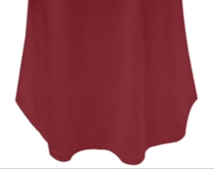 Camiseta feminina com decote em V da coleção JM, vermelha, tamanho pequeno