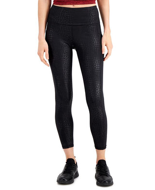 ID Ideology Leggings de compressão femininas Croc com bolso lateral em relevo 7/8 comprimento preto tamanho grande