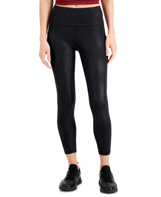 ID Ideology Leggings de compressão femininas Croc com bolso lateral em relevo 7/8 comprimento preto tamanho X-Grande