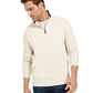 Suéter masculino Club Room com zíper de um quarto e canelado francês, branco, tamanho XXX-G
