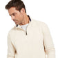 Suéter masculino Club Room com zíper de um quarto e canelado francês, branco, tamanho XXX-G